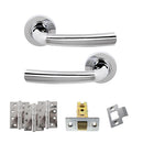 STATUS Nevada Door Handle Pack (Latch Set - 2.5" CE Latch, 4" Fire Rated Hinges x3) - Polished Chrome