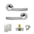 STATUS Nevada Door Handle Pack (Latch Set - 2.5" CE Latch, 4" Slim Knuckle Hinges x2) - Polished Chrome