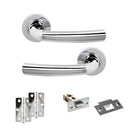 STATUS Nevada Door Handle Pack (Latch Set - 2.5" Latch, 3" Hinges x2) - Polished Chrome