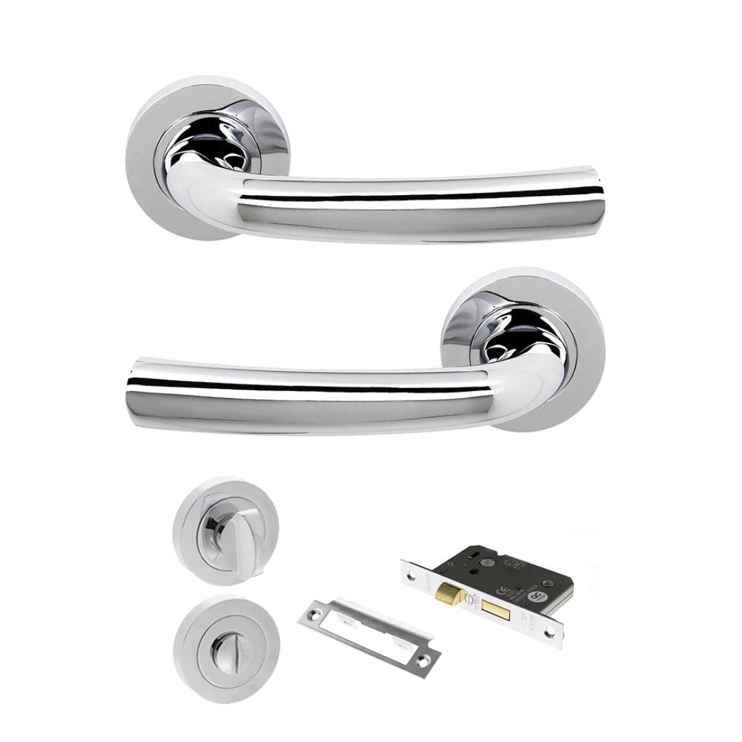 Atlantic S21R Status Nevada on Round Rose Door Handle Pack