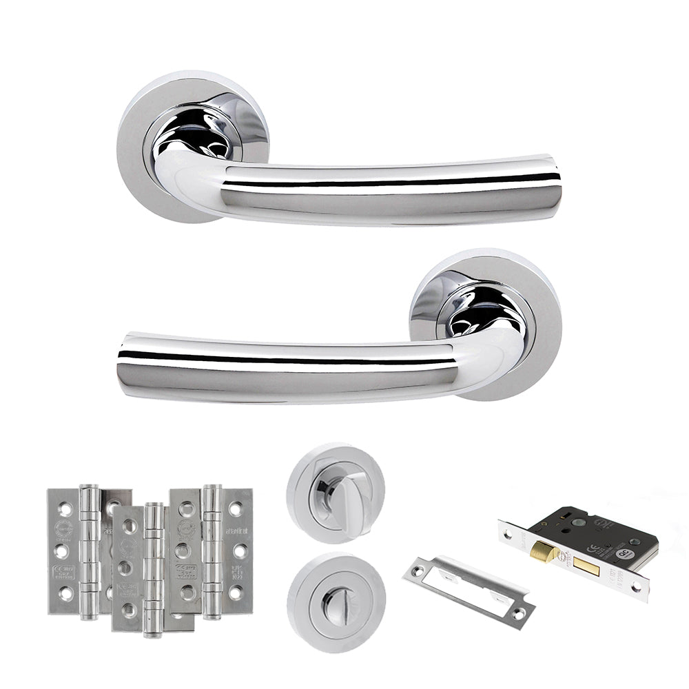 Atlantic S21R Status Nevada on Round Rose Door Handle Pack