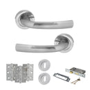 STATUS Nevada Door Handle Pack (3 Lever Lock Set - 2.5" CE Sashlock, 3" Premium Hinges x3) - Satin Chrome