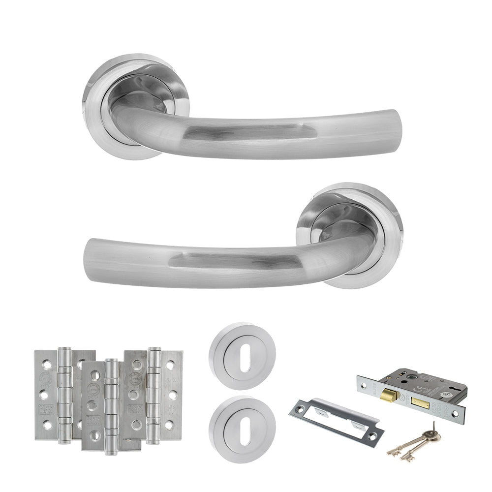 Atlantic S21R Status Nevada on Round Rose Door Handle Pack