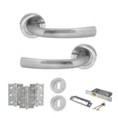 STATUS Nevada Door Handle Pack (3 Lever Lock Set - 3" CE Sashlock, 3" Premium Hinges x3) - Satin Chrome
