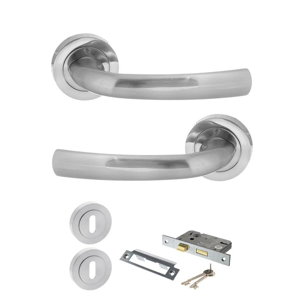 Atlantic S21R Status Nevada on Round Rose Door Handle Pack
