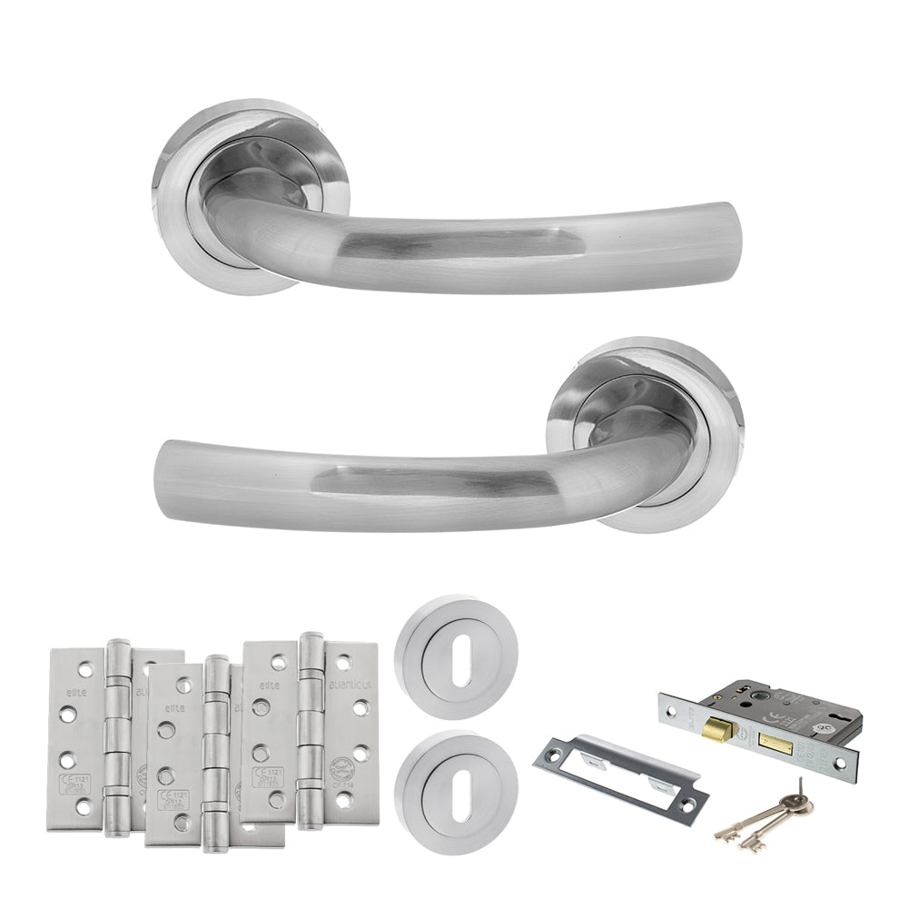 Atlantic S21R Status Nevada on Round Rose Door Handle Pack