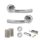 STATUS Nevada Door Handle Pack (3 Lever Lock Set - 2.5" CE Sashlock, 4" Slim Knuckle Hinges x2) - Satin Chrome