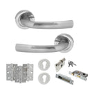 STATUS Nevada Door Handle Pack (Euro Lock Set - 2.5" CE Sashlock, 3" Premium Hinges x3) - Satin Chrome