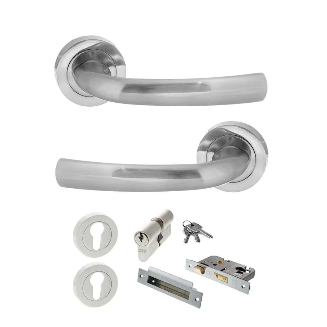 Atlantic S21R Status Nevada on Round Rose Door Handle Pack