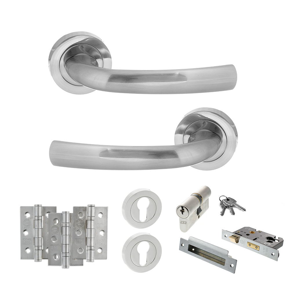 Atlantic S21R Status Nevada on Round Rose Door Handle Pack