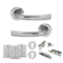 STATUS Nevada Door Handle Pack (Euro Lock Set - 2.5" CE Sashlock, 4" Fire Rated Hinges x3) - Satin Chrome