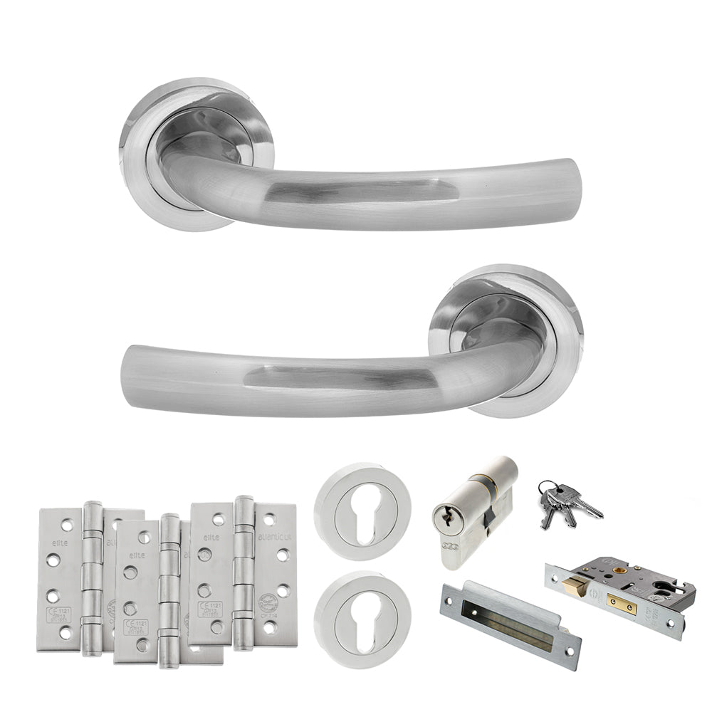 Atlantic S21R Status Nevada on Round Rose Door Handle Pack
