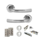 STATUS Nevada Door Handle Pack (Euro Lock Set - 2.5" CE Sashlock, 4" Slim Knuckle Hinges x2) - Satin Chrome
