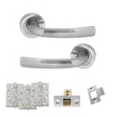 STATUS Nevada Door Handle Pack (Latch Set - 2.5" CE Latch, 4" Fire Rated Hinges x3) - Satin Chrome