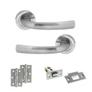 STATUS Nevada Door Handle Pack (Latch Set - 2.5" Latch, 3" Hinges x2) - Satin Chrome