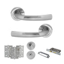 STATUS Nevada Door Handle Pack (Bathroom Set - 2.5" CE Bathroom Lock, 3" Premium Hinges x3) - Satin Chrome