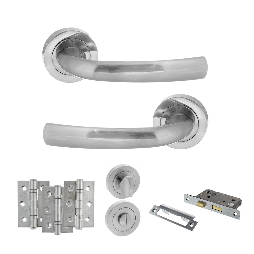 Atlantic S21R Status Nevada on Round Rose Door Handle Pack