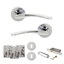 STATUS Arizona Door Handle Pack (3 Lever Lock Set - 3" CE Sashlock, 4" Fire Rated Hinges x3) - Polished Chrome