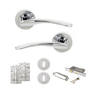 STATUS Arizona Door Handle Pack (3 Lever Lock Set - 3" CE Sashlock, 4" Slim Knuckle Hinges x2) - Polished Chrome