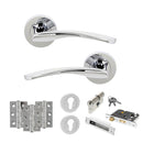 STATUS Arizona Door Handle Pack (Euro Lock Set - 2.5" CE Sashlock, 3" Premium Hinges x3) - Polished Chrome