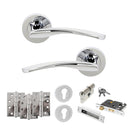 STATUS Arizona Door Handle Pack (Euro Lock Set - 2.5" CE Sashlock, 4" Fire Rated Hinges x3) - Polished Chrome