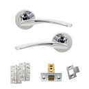 STATUS Arizona Door Handle Pack (Latch Set - 2.5" CE Latch, 4" Slim Knuckle Hinges x2) - Polished Chrome