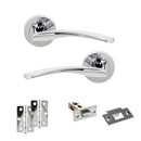 STATUS Arizona Door Handle Pack (Latch Set - 2.5" Latch, 3" Hinges x2) - Polished Chrome