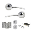 STATUS Arizona Door Handle Pack (Bathroom Set - 2.5" CE Bathroom Lock, 3" Premium Hinges x3) - Polished Chrome