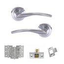 STATUS Arizona Door Handle Pack (Latch Set - 2.5" CE Latch, 3" Premium Hinges x3) - Satin Chrome