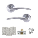 STATUS Arizona Door Handle Pack (Latch Set - 2.5" CE Latch, 4" Fire Rated Hinges x3) - Satin Chrome