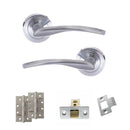 STATUS Arizona Door Handle Pack (Latch Set - 2.5" CE Latch, 4" Slim Knuckle Hinges x2) - Satin Chrome