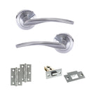 STATUS Arizona Door Handle Pack (Latch Set - 2.5" Latch, 3" Hinges x2) - Satin Chrome