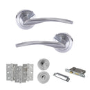 STATUS Arizona Door Handle Pack (Bathroom Set - 3" CE Bathroom Lock, 3" Premium Hinges x3) - Satin Chrome