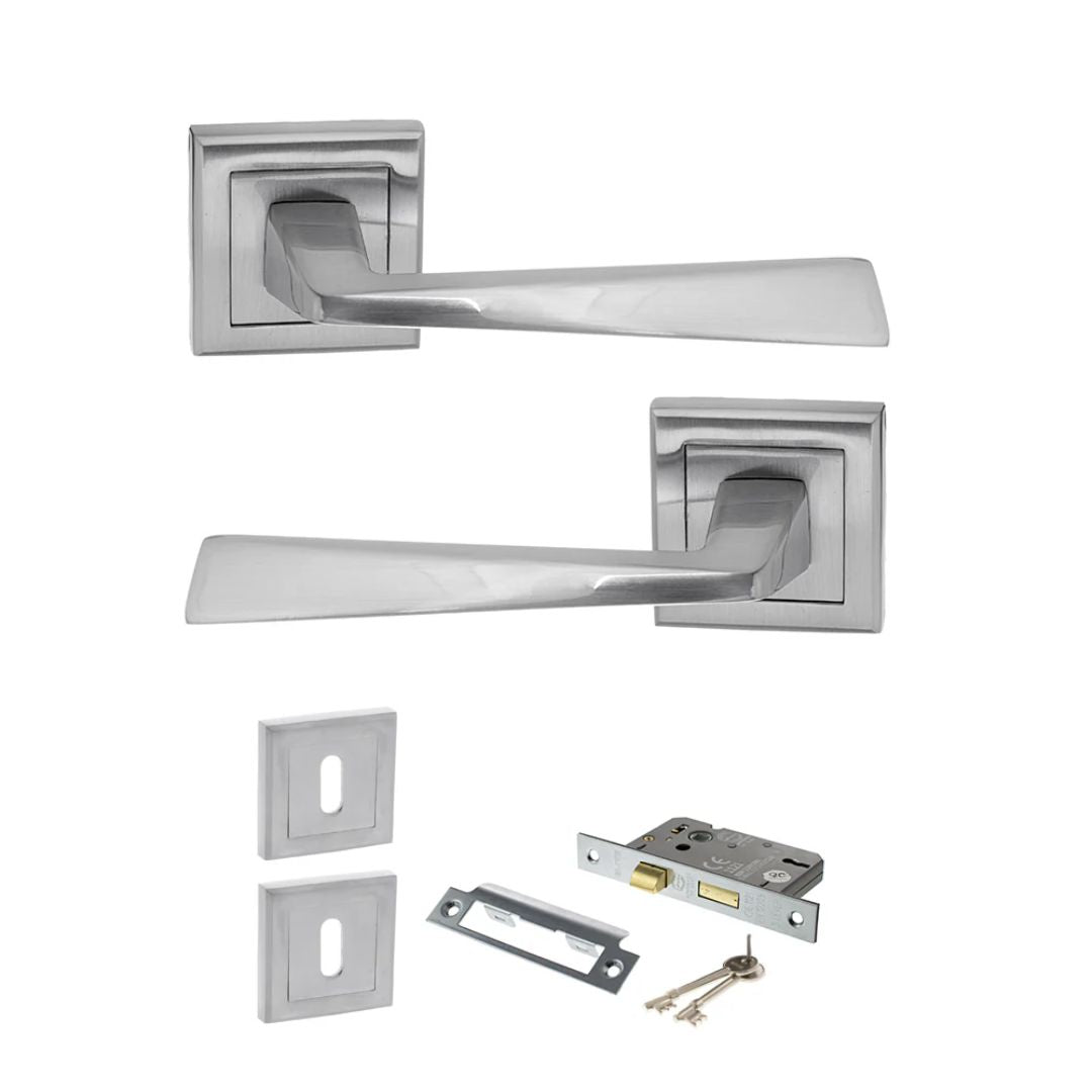 Atlantic S23SSC Status California on Square Rose Door Handle Pack