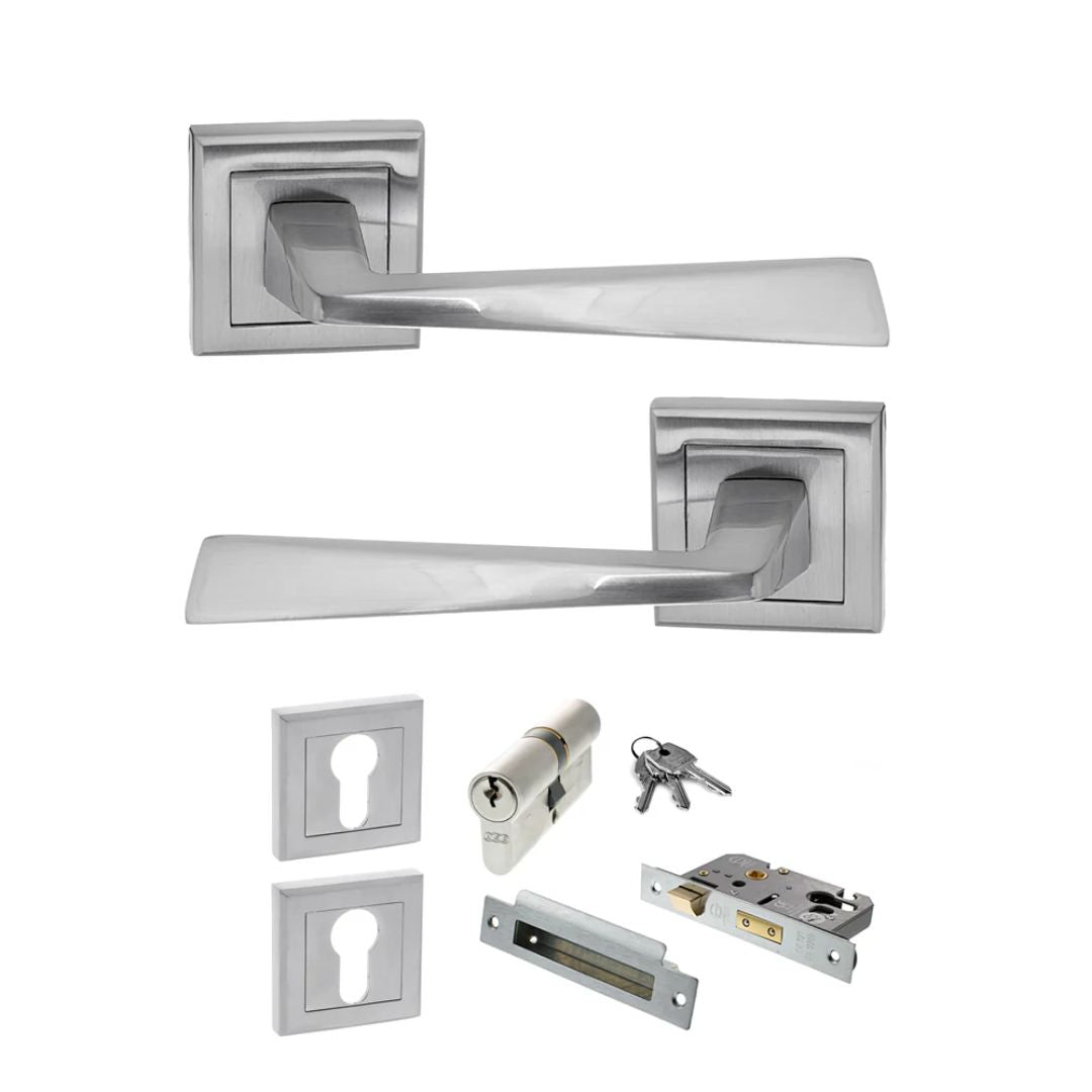 Atlantic S23SSC Status California on Square Rose Door Handle Pack