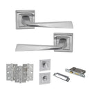 STATUS California Door Handle Pack (Bathroom Set - 2.5" CE Bathroom Lock, 3" Premium Hinges x3) - Satin Chrome