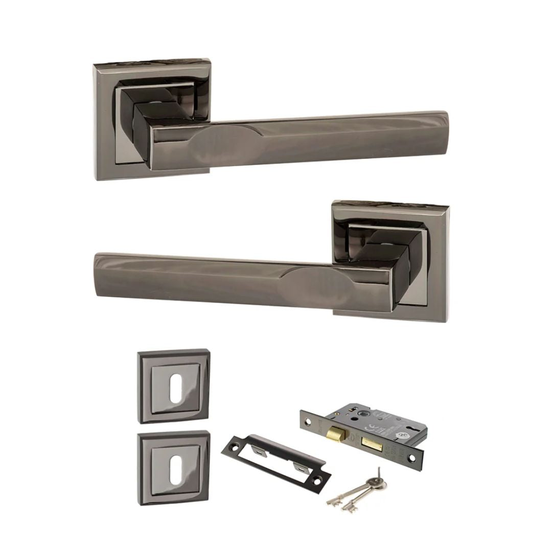 Atlantic S24S Status Kansas on Square Rose Door Handle Pack