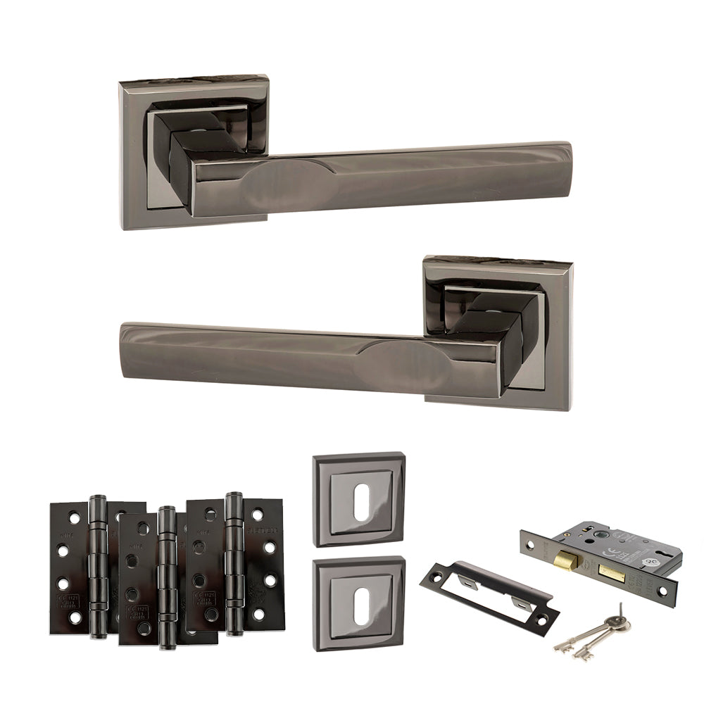 Atlantic S24S Status Kansas on Square Rose Door Handle Pack