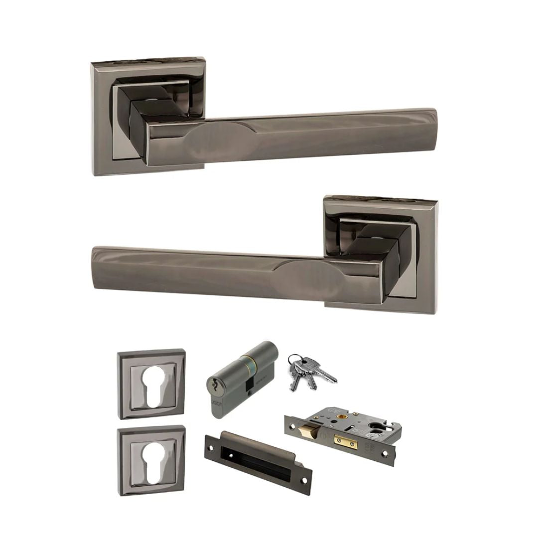 Atlantic S24S Status Kansas on Square Rose Door Handle Pack