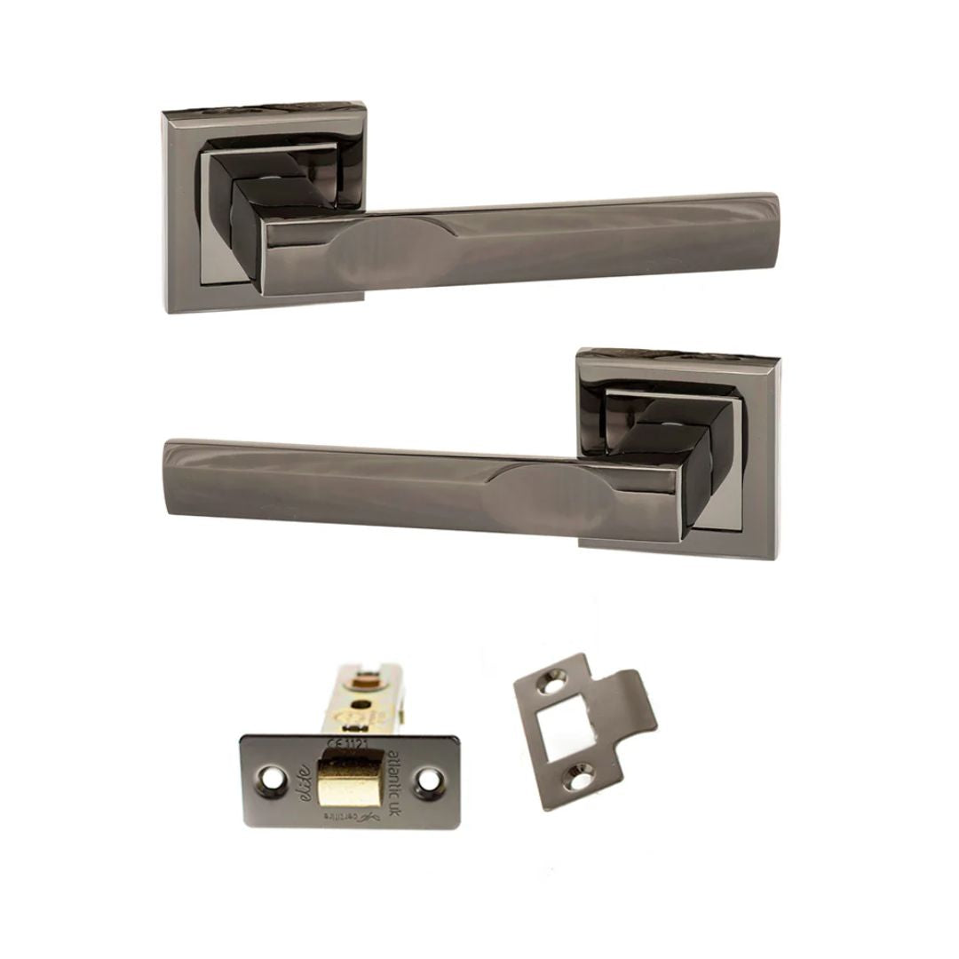 Atlantic S24S Status Kansas on Square Rose Door Handle Pack