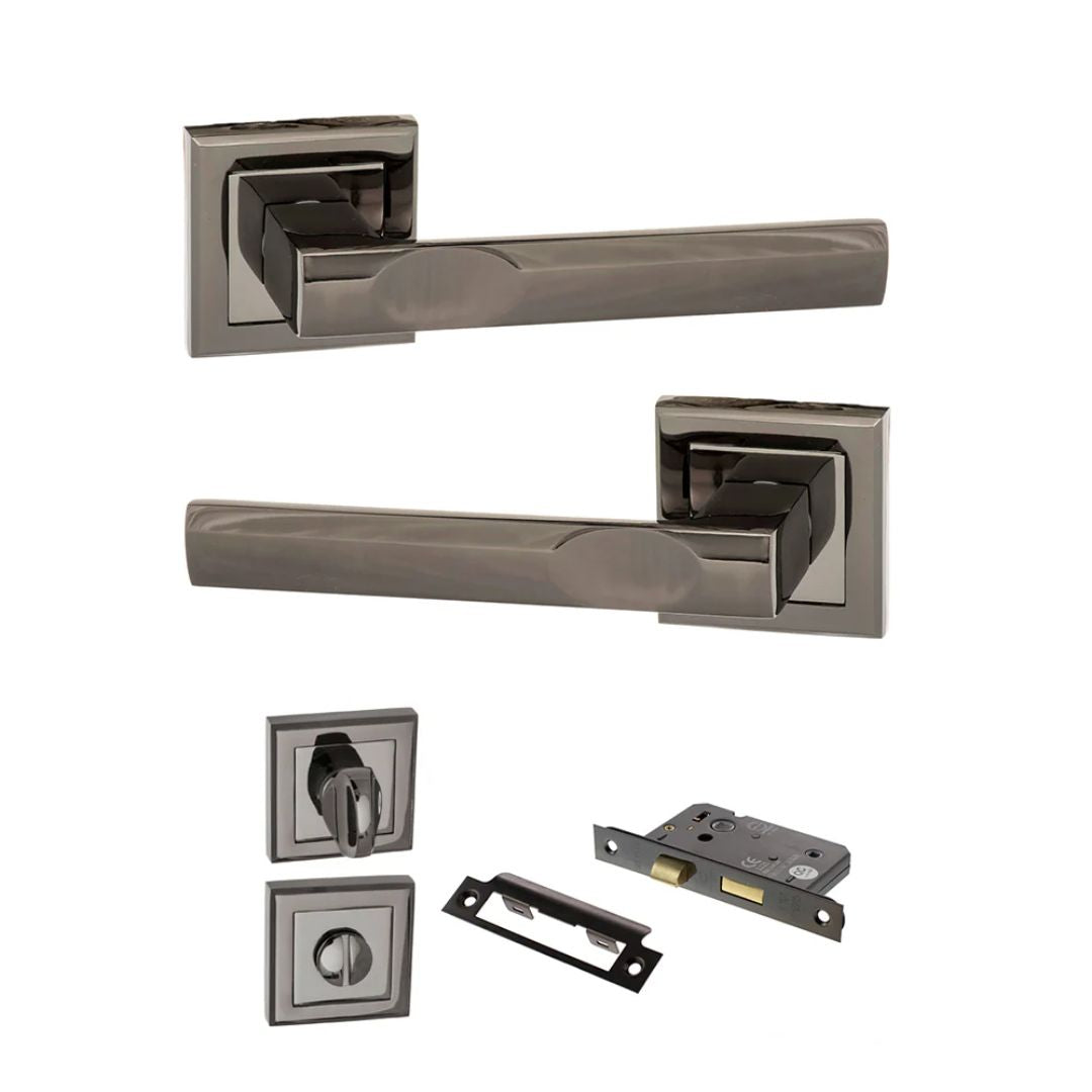 Atlantic S24S Status Kansas on Square Rose Door Handle Pack