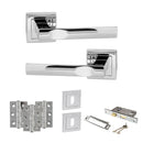 STATUS Kansas Door Handle Pack (3 Lever Lock Set - 2.5" CE Sashlock, 3" Premium Hinges x3) - Polished Chrome