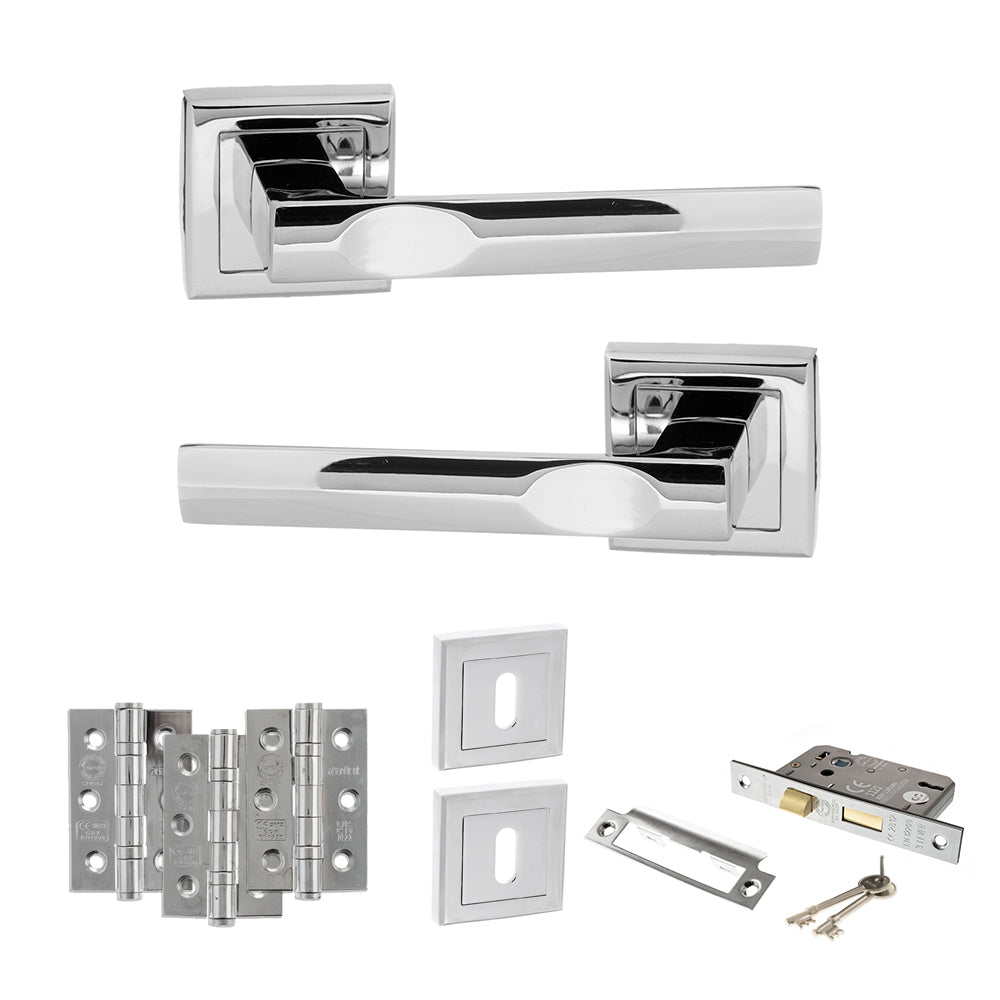 Atlantic S24S Status Kansas on Square Rose Door Handle Pack