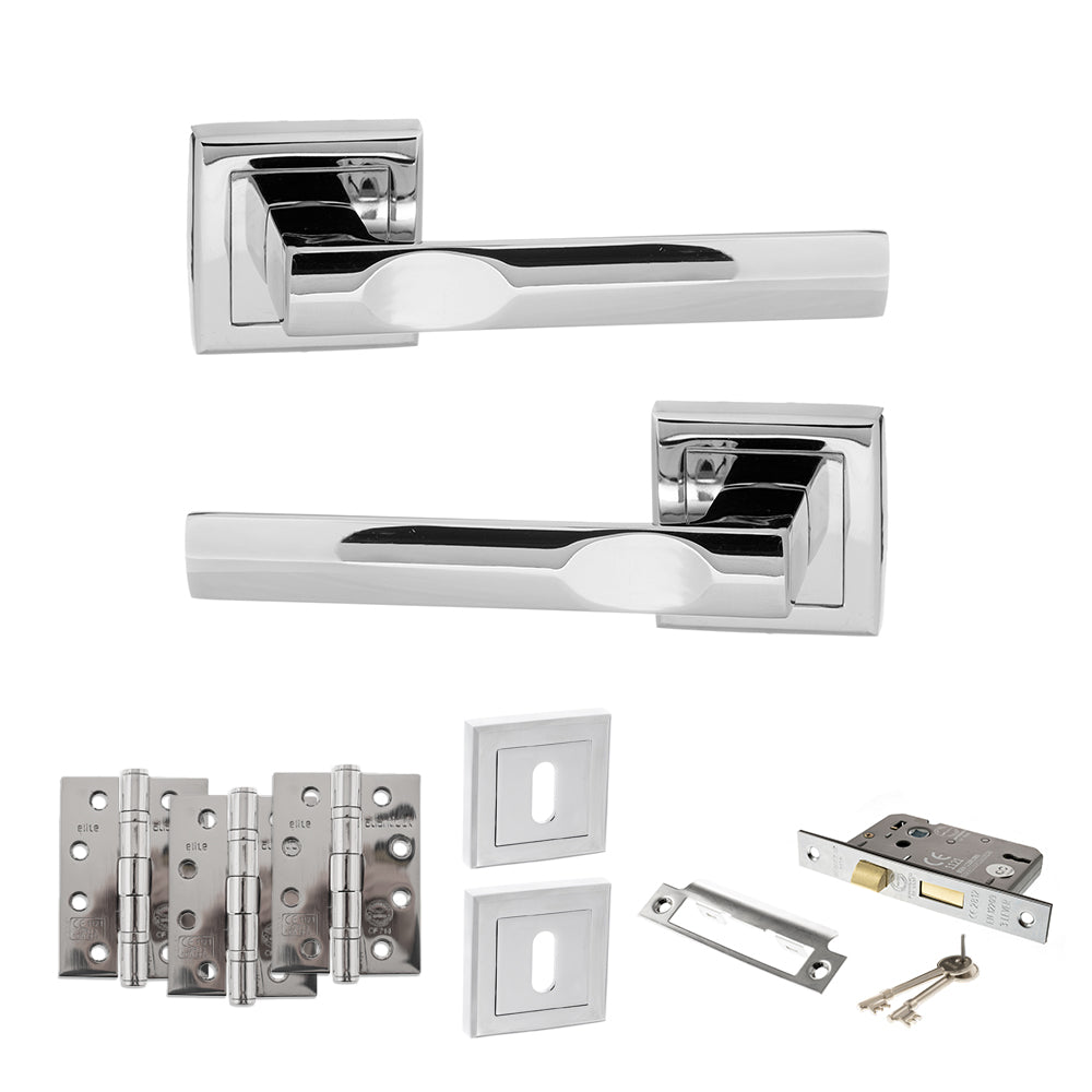 Atlantic S24S Status Kansas on Square Rose Door Handle Pack