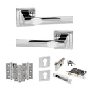 STATUS Kansas Door Handle Pack (Euro Lock Set - 2.5" CE Sashlock, 3" Premium Hinges x3) - Polished Chrome