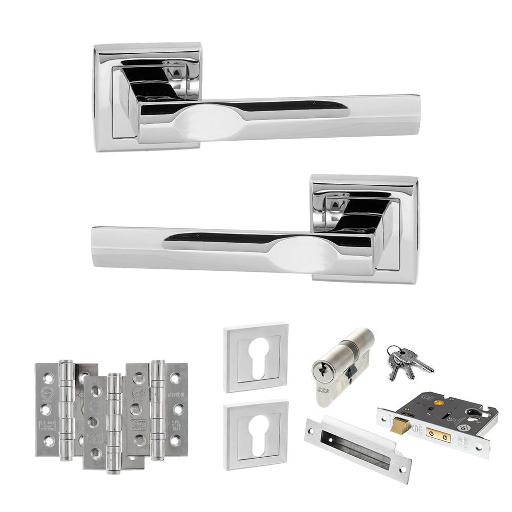 Atlantic S24S Status Kansas on Square Rose Door Handle Pack
