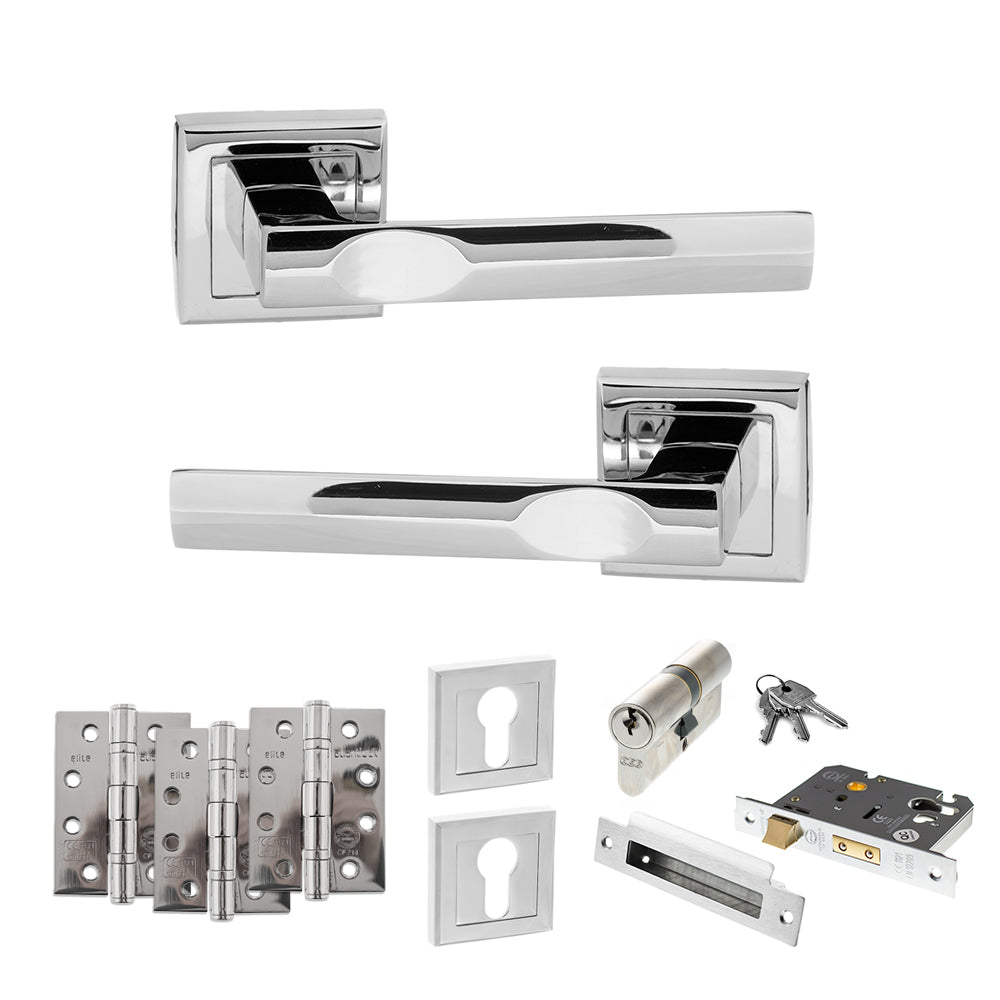 Atlantic S24S Status Kansas on Square Rose Door Handle Pack