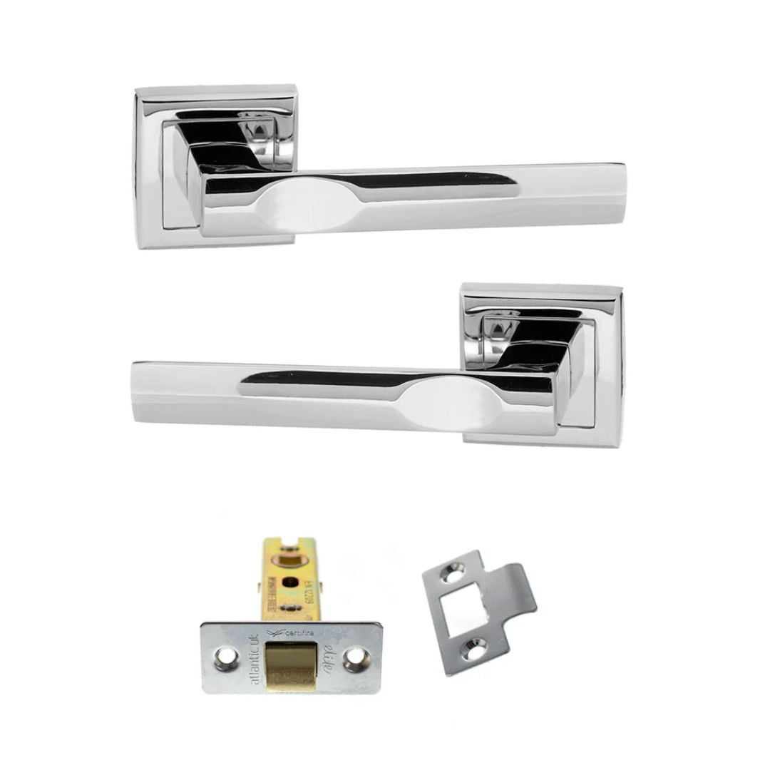 Atlantic S24S Status Kansas on Square Rose Door Handle Pack
