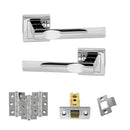 STATUS Kansas Door Handle Pack (Latch Set - 3" CE Latch, 3" Premium Hinges x3) - Polished Chrome
