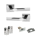 STATUS Kansas Door Handle Pack (Latch Set - 2.5" Latch, 3" Hinges x2) - Polished Chrome